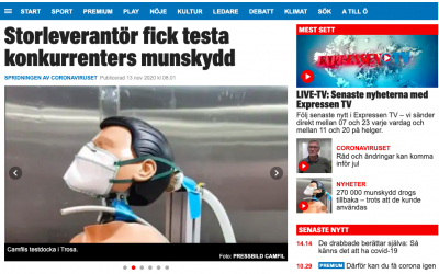 Expressen: Bolag hittade fel på andningsskydd i hemliga tester