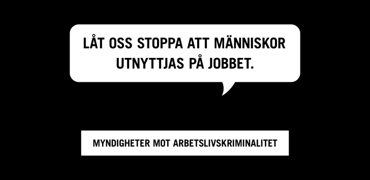 Informationsinsats för att motverka arbetslivskriminalitet