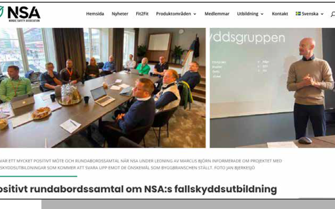 NSA: Kvalitetssäkrad fallskyddsutbildning lösningen